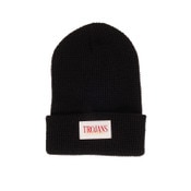 USC Trojans Black Southern California Trojans Woven Label Waffle Knit Cuff Beanie